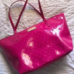 Kate Spade Glossy Hot Pink Tote Purse